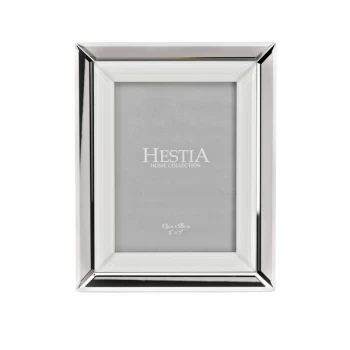 Image of 5" x 7" - HESTIA Mirror and White Glass Photo Frame