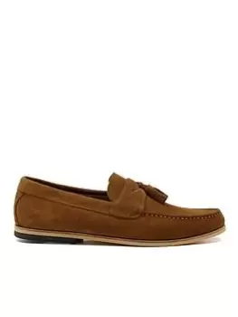Image of Dune London Dune Bart Suede Loafers, Light Brown, Size 9, Men