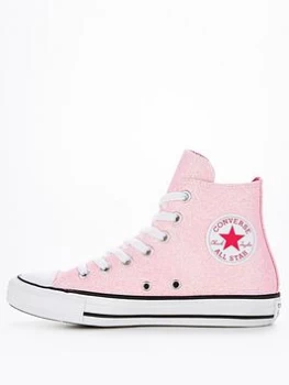 Image of Converse Chuck Taylor All Star Hi Top Plimsoll - Pink, Size 4, Women