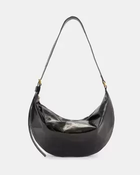 Image of AllSaints Half Moon Leather Shoulder Bag