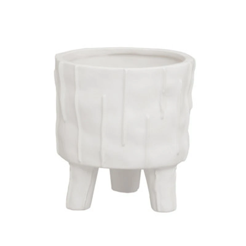 Image of Orsina Versatile White Small Planter, Lightweight Large Garden Flower Pot, Stylish Design Planter For Plants