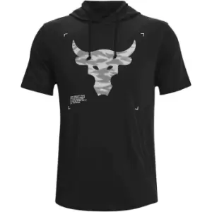 Image of Under Armour Project Rock Terry Short Sleeve Hoodie Mens - Black