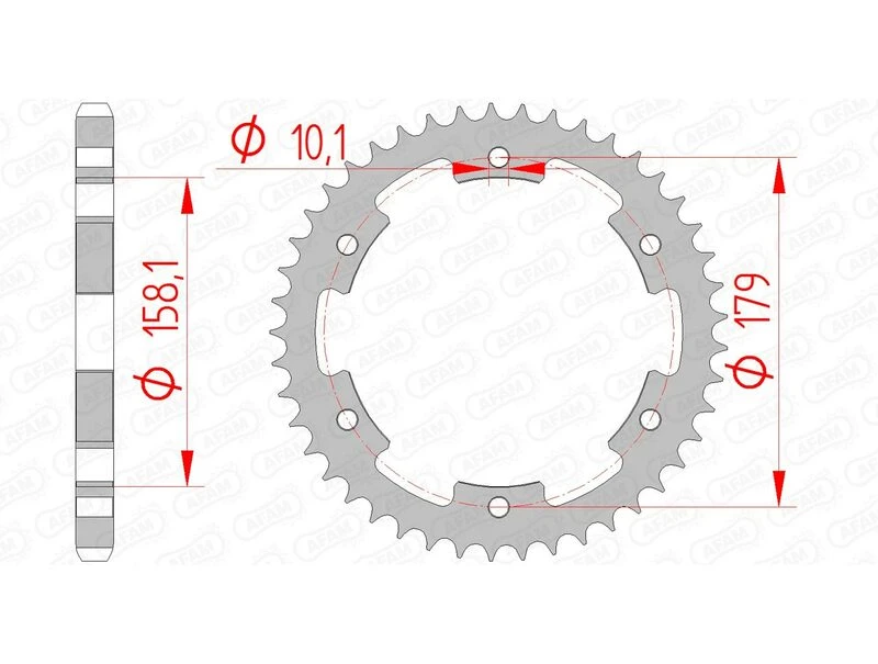 Image of AFAM Steel Standard Rear Sprocket 35804 - 525, Size 230 mm