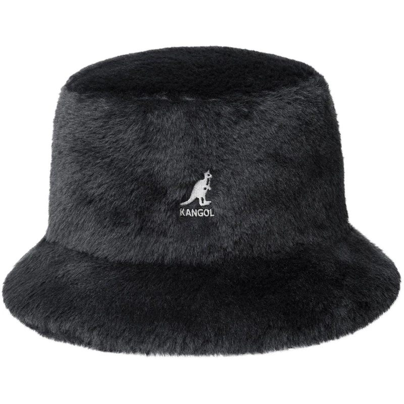 Image of Kangol Faux Fur Bucket Hat Black unisex Medium