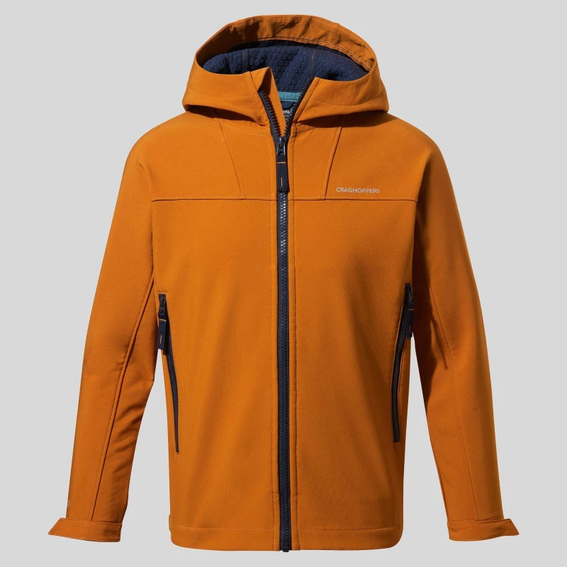 Image of Craghoppers Unisex Kids Crag Landon Hooded Softshell Jacket Canyon Orng unisex 5-6 Yrs