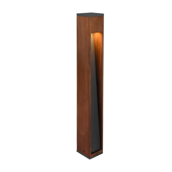 Image of Canning Modern Outdoor Bollard Wood coloured IP44