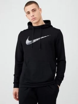 Image of Nike Dry Swoosh Graphic Pullover Hoodie - Black