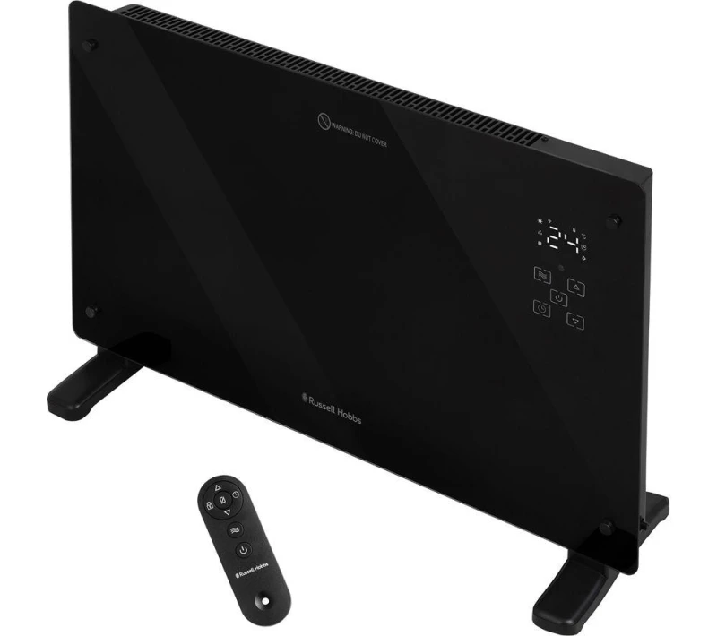 Image of Russell Hobbs Glass Panel Electric Heater 2000W Smart WiFi Enabled RHPANH2006 in Black Unisex