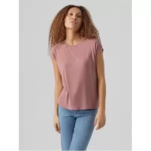 Image of Vero Moda VM Ava Plain Shirt Sleeve T-Shirt Womens - Pink