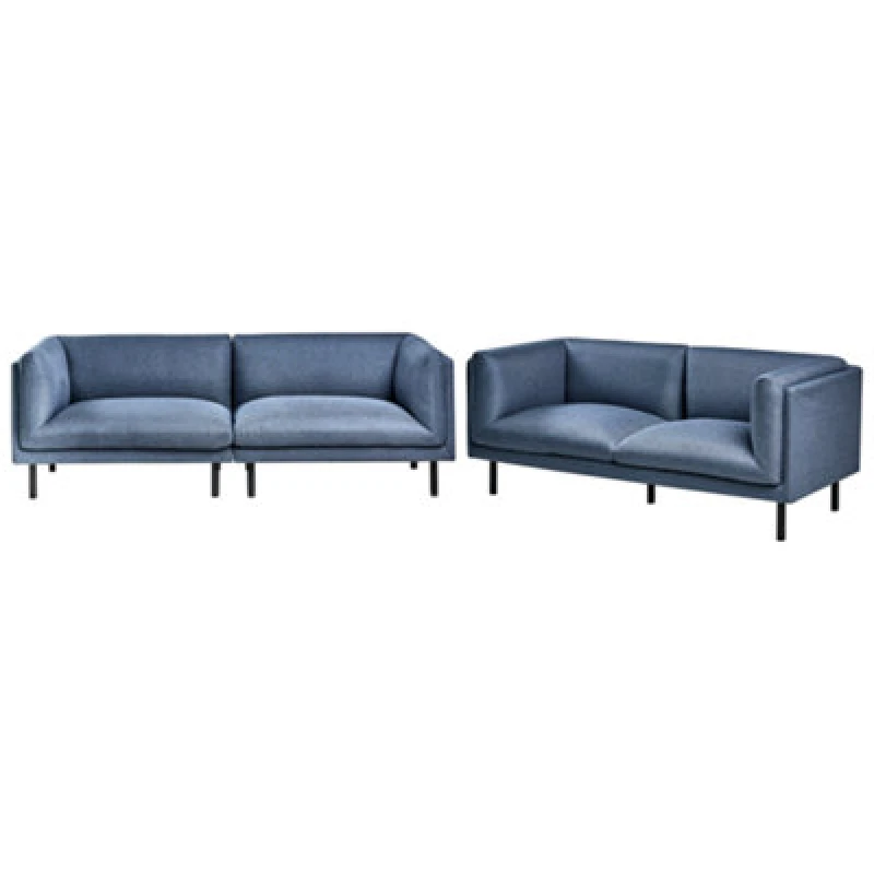 Image of Beliani Living Room Set 5 Seater Vorgod Fabric Dark Blue