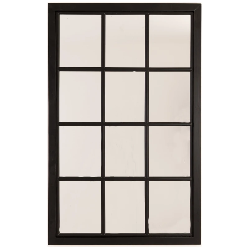 Image of Love Lace Black Wooden Window Mirror Black
