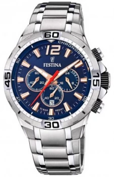Image of Festina Chrono Bike 2020 Blue Dial Silver Strap F20522/4 Watch