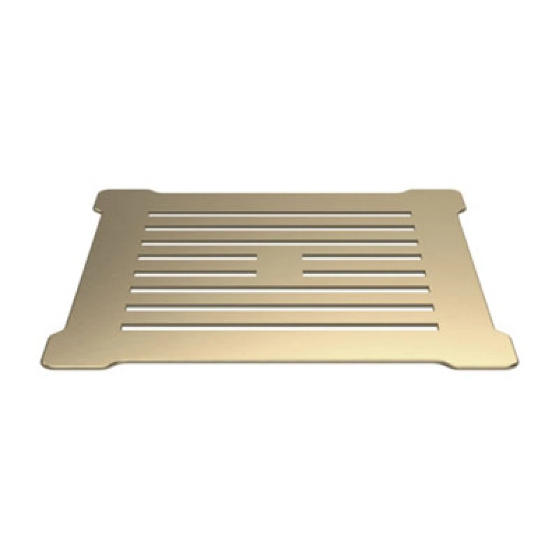 Image of Balterley Resin Slimline Shower Tray Grill Waste White with Brushed Brass Top Metallics unisex