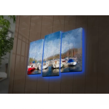 Image of 3PATDACT-9 Multicolor Decorative LED Lighted Canvas Painting (3 Pieces)