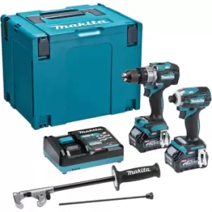 Image of Makita DK0114G208 40v Max XGT Cordless Combi Drill and Impact Driver Kit 2 x 2.5ah Li-ion Charger Case