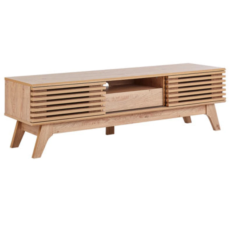 Image of Beliani TV Stand Detroit Ii Light Brown