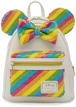 Image of Mickey Mouse Loungefly - Sequin Rainbow Minnie Mini backpacks multicolour
