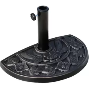 Image of Outsunny - 9KG Resin Half Round Parasol Base Umbrella Stand Accessories