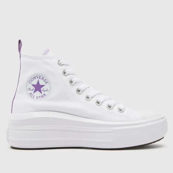 Image of Converse white all star move platform Girls Youth trainers White UK 5 (EU 38)