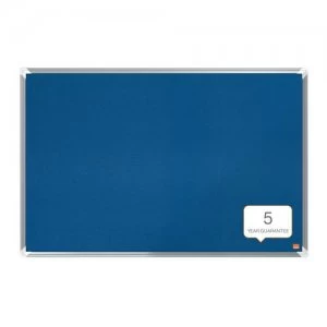 Image of Nobo Premium Plus Blue Felt Notice Board 900x600mm