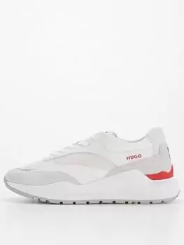 Image of HUGO Joyce Leather Trainer - White, Size 39, Women