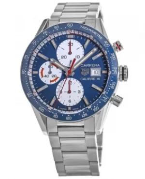 Image of Tag Heuer Carrera Calibre 16 Chronograph Blue Dial Ceramic Bezel Mens Watch CV201AR.BA0715 CV201AR.BA0715