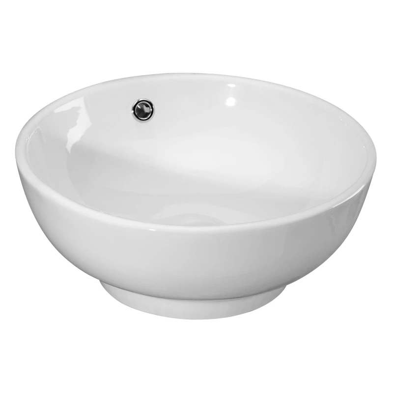 Image of Balterley Round Ceramic Countertop Vessel with Overflow 410mm White