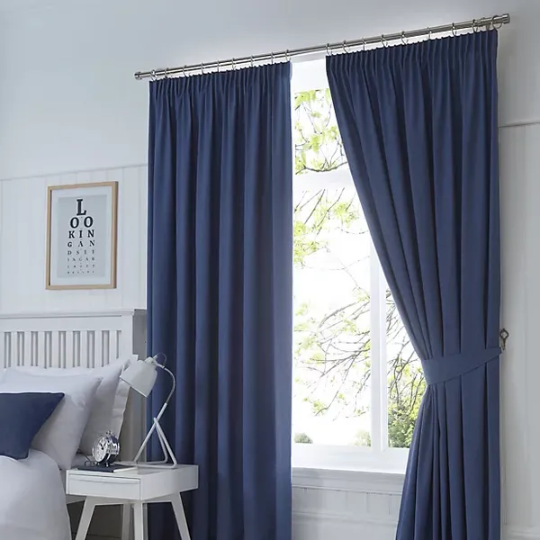 Image of Fusion Fusion - Dijon Blackout Pencil Pleat Lined Curtains, Navy, 90 x 72" DJNNN90720LZU