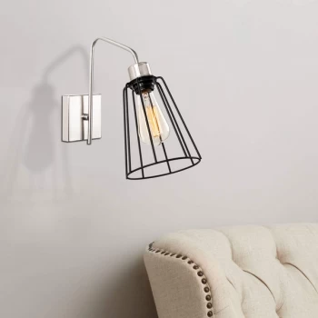 Image of Ve - 6005 Nickel Black Wall Lamp
