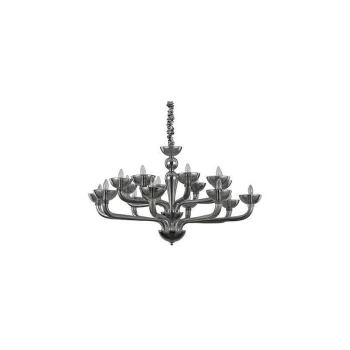 Image of Ideal Lux Lighting - Ideal Lux Casanova - 16 Light Multi Arm Chandelier Smokey Finish, E14