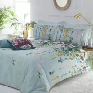 Image of Hanging Gardens 200TC 100% Cotton Sateen Duvet Cover Set Mint, Mint / King