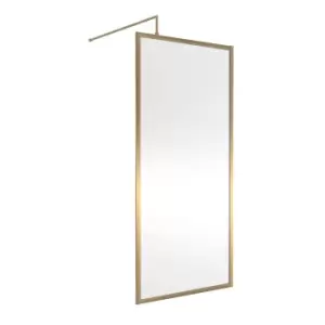 Image of Nuie Full Outer Frame Wetroom Screen 1850x900x8mm - Brushed Brass