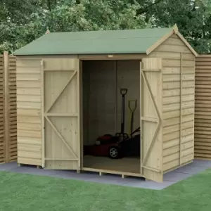 Image of 8' x 6' Forest Beckwood 25yr Guarantee Shiplap Pressure Treated Windowless Double Door Reverse Apex Wooden Shed (2.42m x 1.99m)