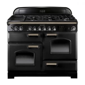 Image of Rangemaster CDL110DFFBL-B Classic Deluxe 110cm Dual Fuel Range Cooker GlossBlack