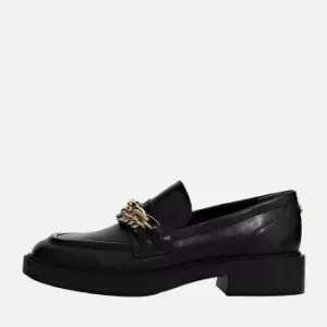 Image of Guess Womens Kabela Chain-Embellished Leather Loafers - UK 4