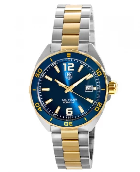 Image of Tag Heuer Formula 1 Quartz Blue Dial Gold Plated & Steel Bracelet Mens Watch WAZ1120.BB0879 WAZ1120.BB0879