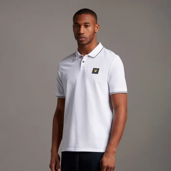 Image of Mens Casuals Tipped Polo Shirt - White - L