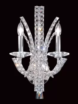 Image of Eclipse 2 Light Crystal Chrome Candle Wall Lamp