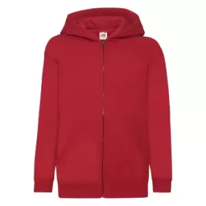 Image of Fruit Of The Loom Childrens/Kids Unisex Hooded Sweatshirt Jacket (12-13) (Red)