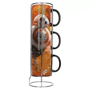 Image of Star Wars Ep7 Bb-8 Droids 3 Stackable Ceramic Mugs Set
