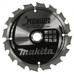 Image of Makita SPECIALIZED Knot Nail Cutting Saw Blade 190mm 24T 30mm