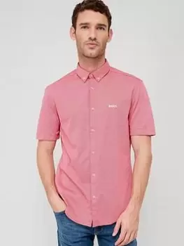 Image of BOSS Biadia_r Short Sleeve Shirt - Pink, Size L, Men