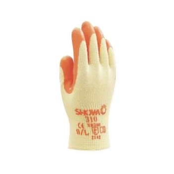Image of Showa - Latex Coated Grip Gloves, Orange/Yellow, Size 10