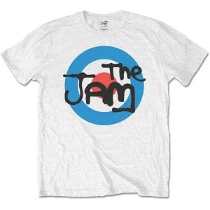 Image of The Jam - Spray Target Logo Kids 3 - 4 Years T-Shirt - White