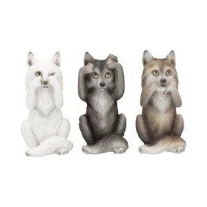 Image of Three Wise Wolves Figurines