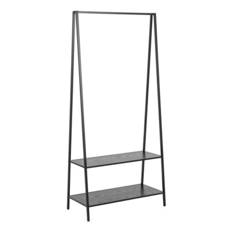 Image of Furniture To Go Seaford Clothes Rack With 2 Shelves In Black