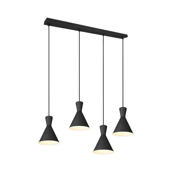 Image of Enzo Modern 4 Light Bar Pendant Ceiling Light Black Matt