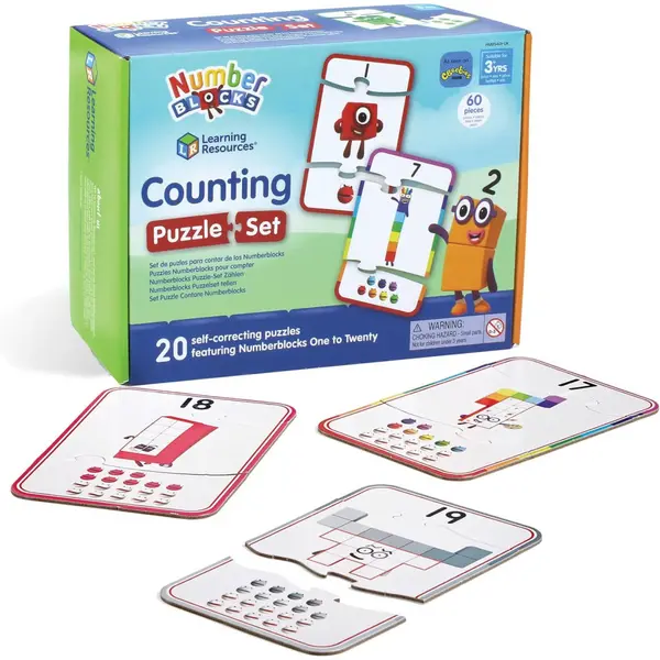 Image of Learning Resources Number Blocks Self Correcting Puzzles Set 60pcs