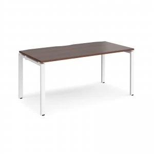Image of Adapt II Single Desk 1600mm x 800mm - White Frame Walnut top