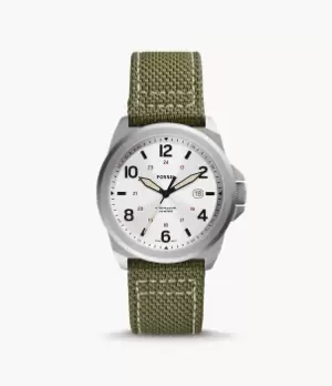 Image of Fossil Men Bronson Three-Hand Date Olive Nylon Watch